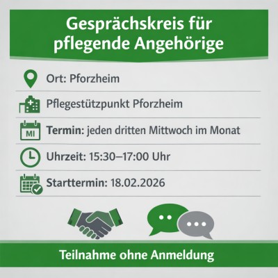 Gesprächskreis für pflegende Angehörige startet in Pforzheim